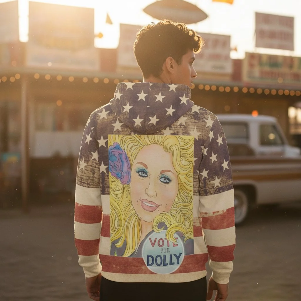 Vote for Dolly Patriotic Lightweight Hoodie
