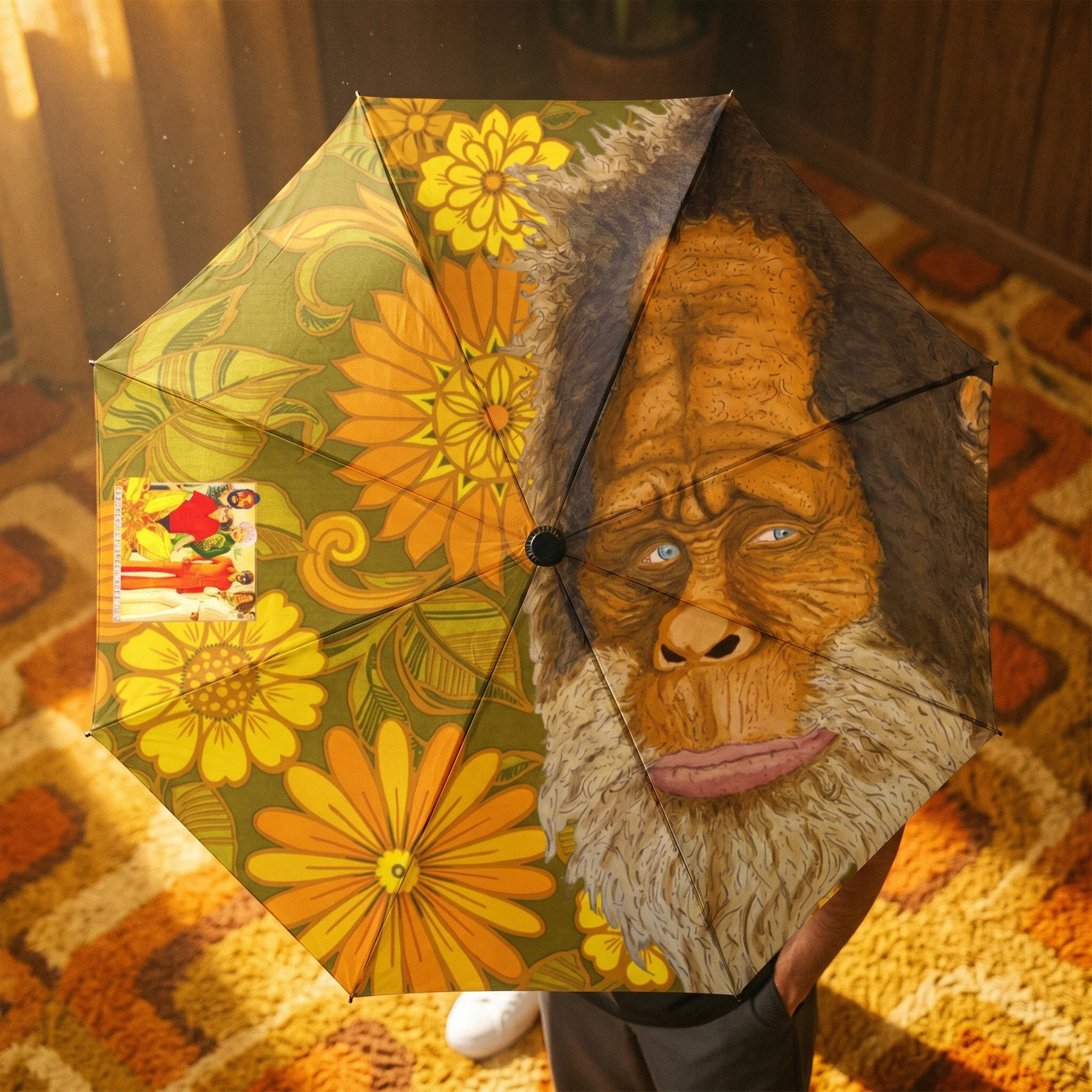 Harry & the Hendersons Vintage Floral Compact 1Automatic Umbrella