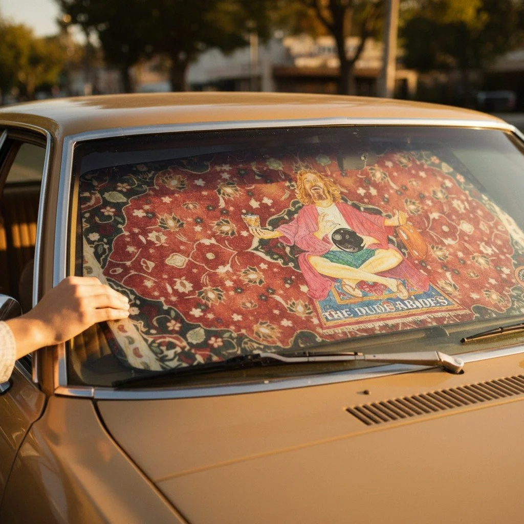 The Dude Abides Car Sun Shade Umbrella 58" x 29"