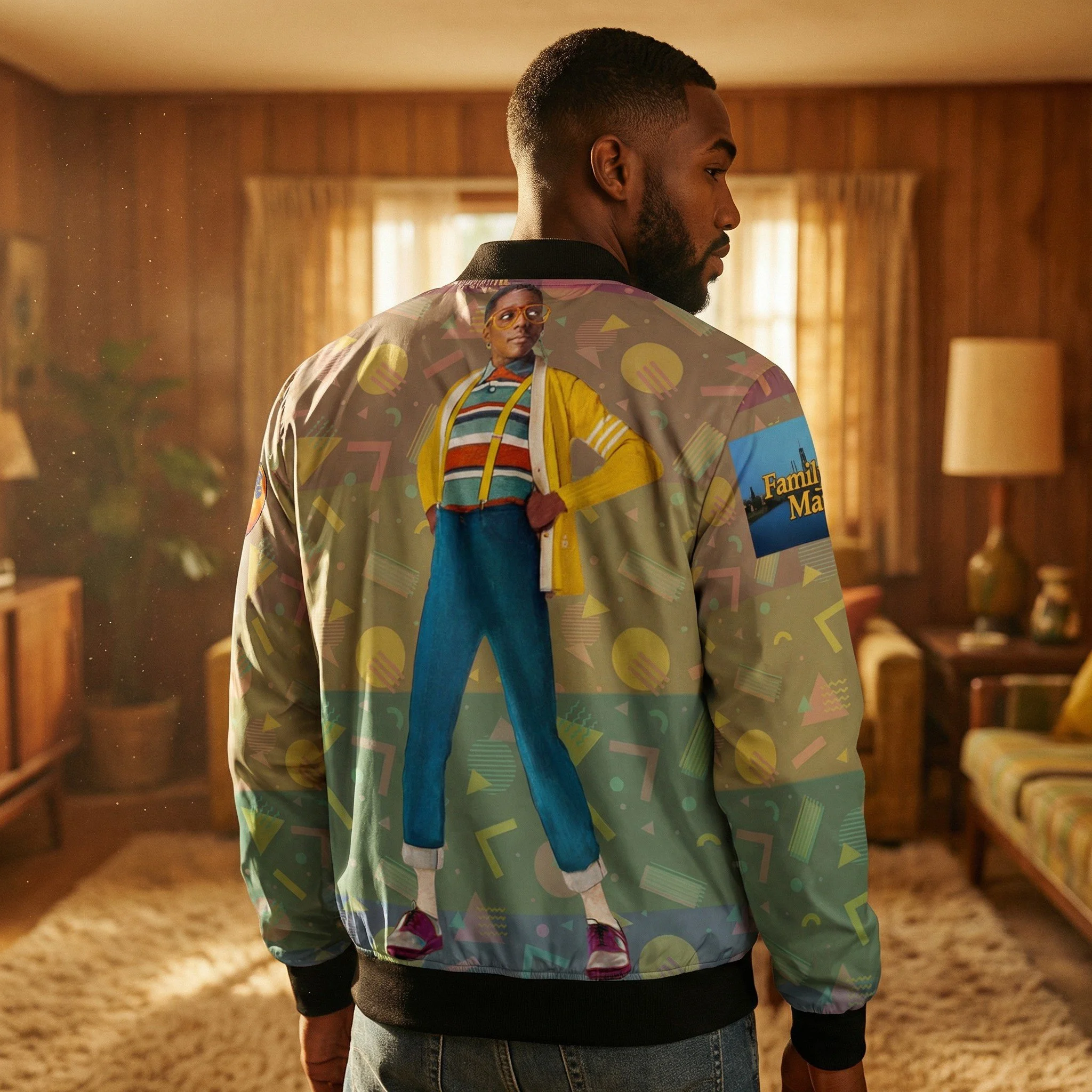 Retro Steve Urkel Family Matters Bomber Jacket