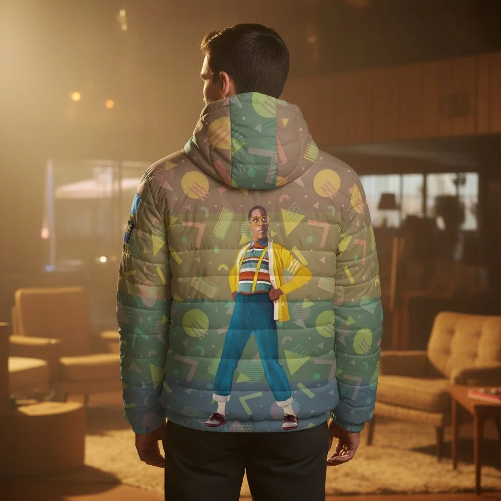 Family Matters: Steve Urkel Retro Hooded Puffer Jacket