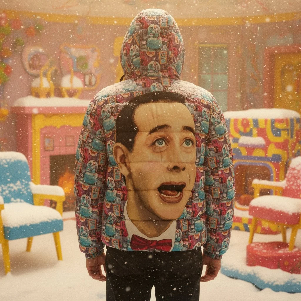 Pee‑Wee Herman (& Chairry) Hooded Puffer Jacket