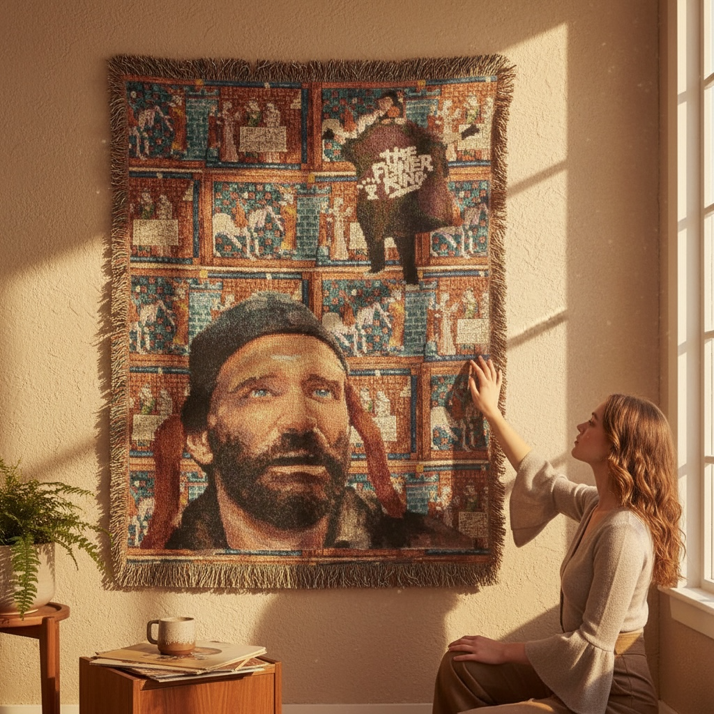 Terry Gilliam’s The Fisher King Robin Williams as Parry Artisan Woven Blanket