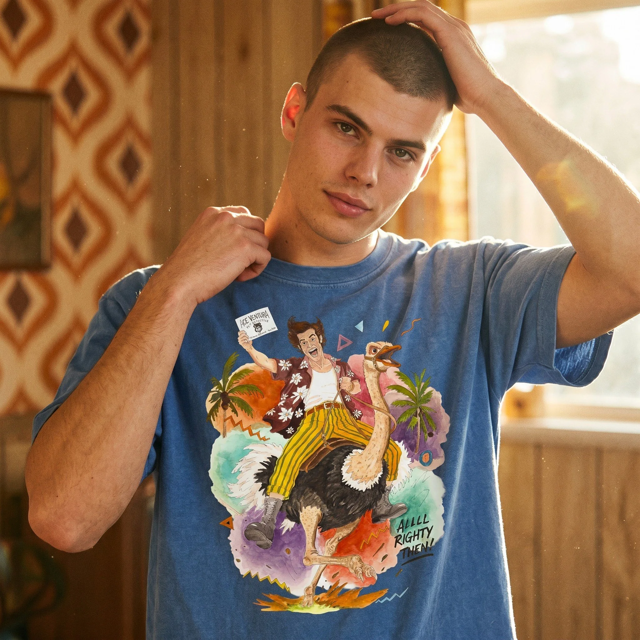 Jim Carrey "Ace Ventura" Ostrich Ride Graphic Tee