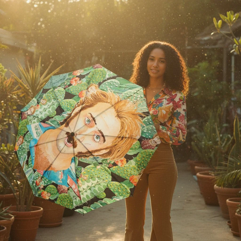 The Nicolas Cage “Raising Arizona” Cactus Acid Trip Semi-Automatic Foldable Umbrella