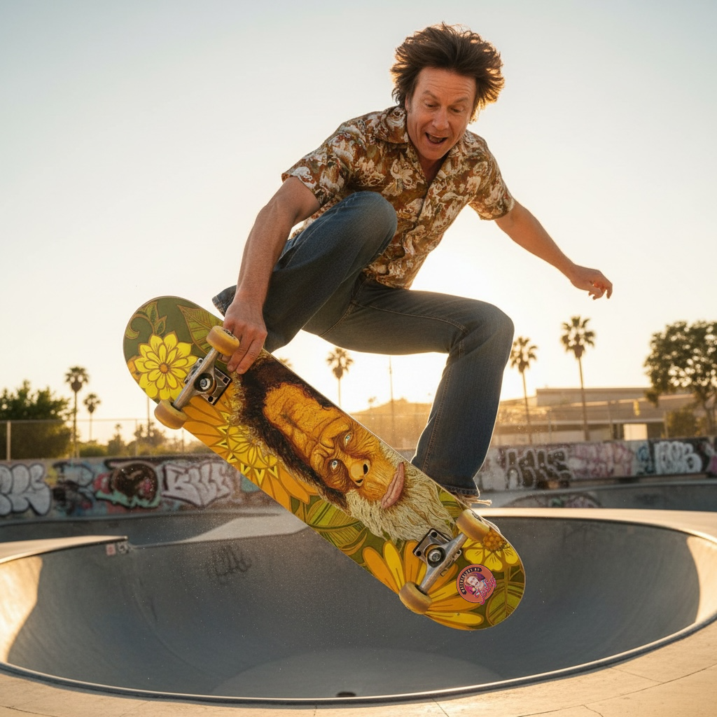 Harry & the Hendersons Retro Floral Popsicle Skate Deck & Jessup Ultra Grip Tape