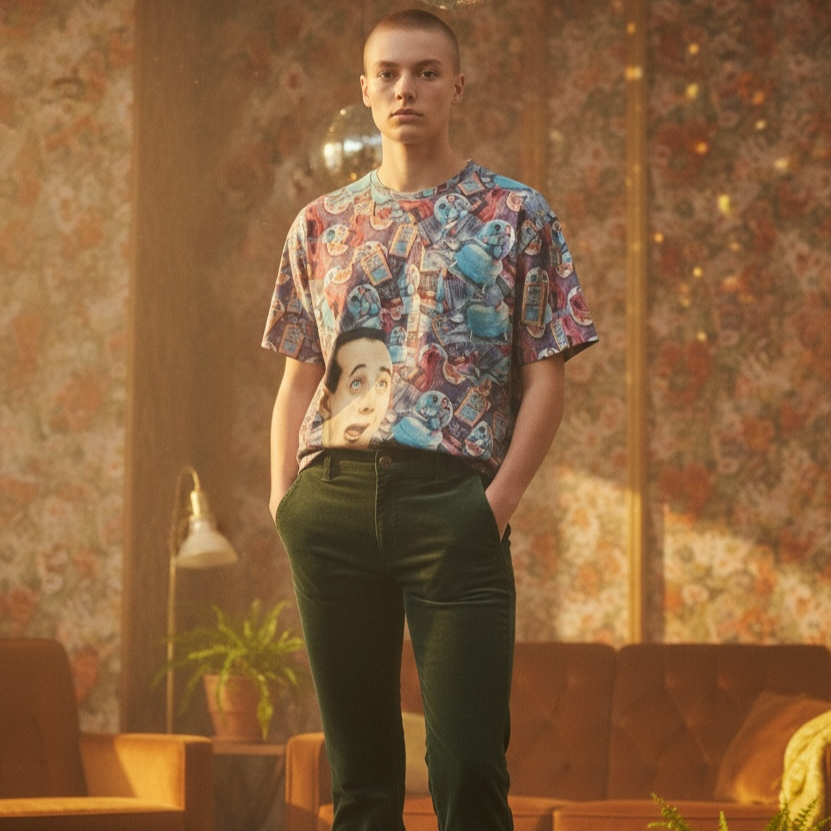 Pee-wee Herman (with Chairry) Retro Pop-Art 100% Cotton Tee