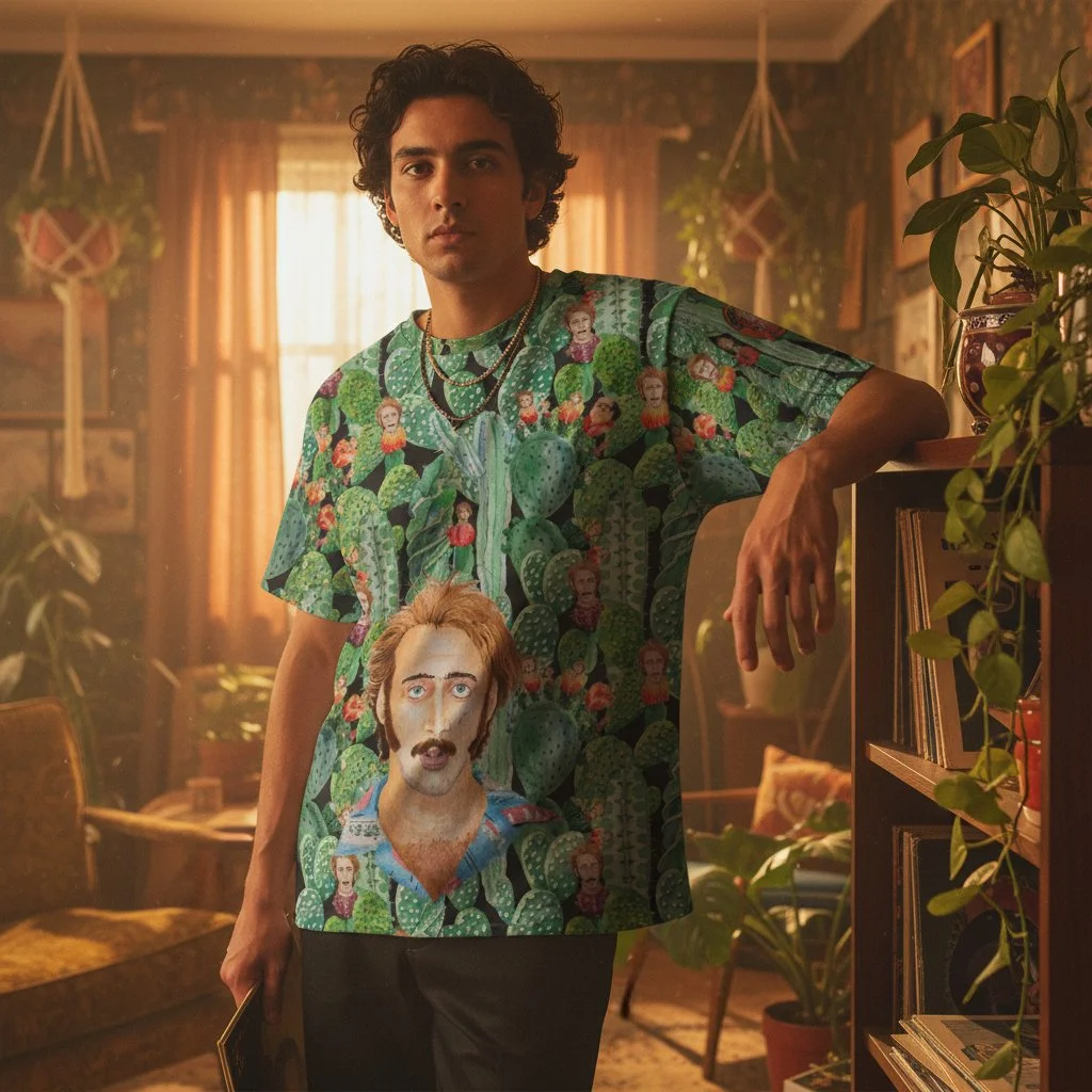 Nicolas Cage Raising Arizona Cactus Acid Trip 100% Cotton Tee