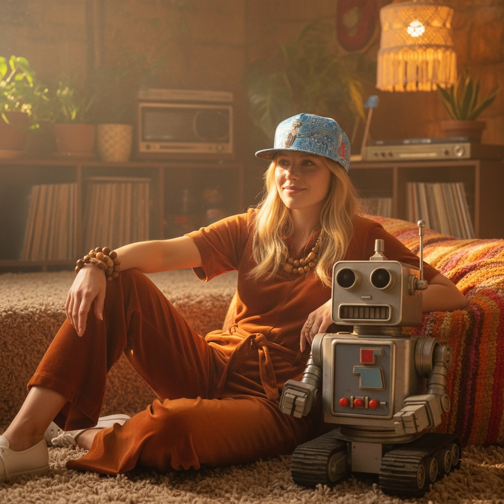 Retro Johnny 5 is Alive SnapBack Flat Bill Hat