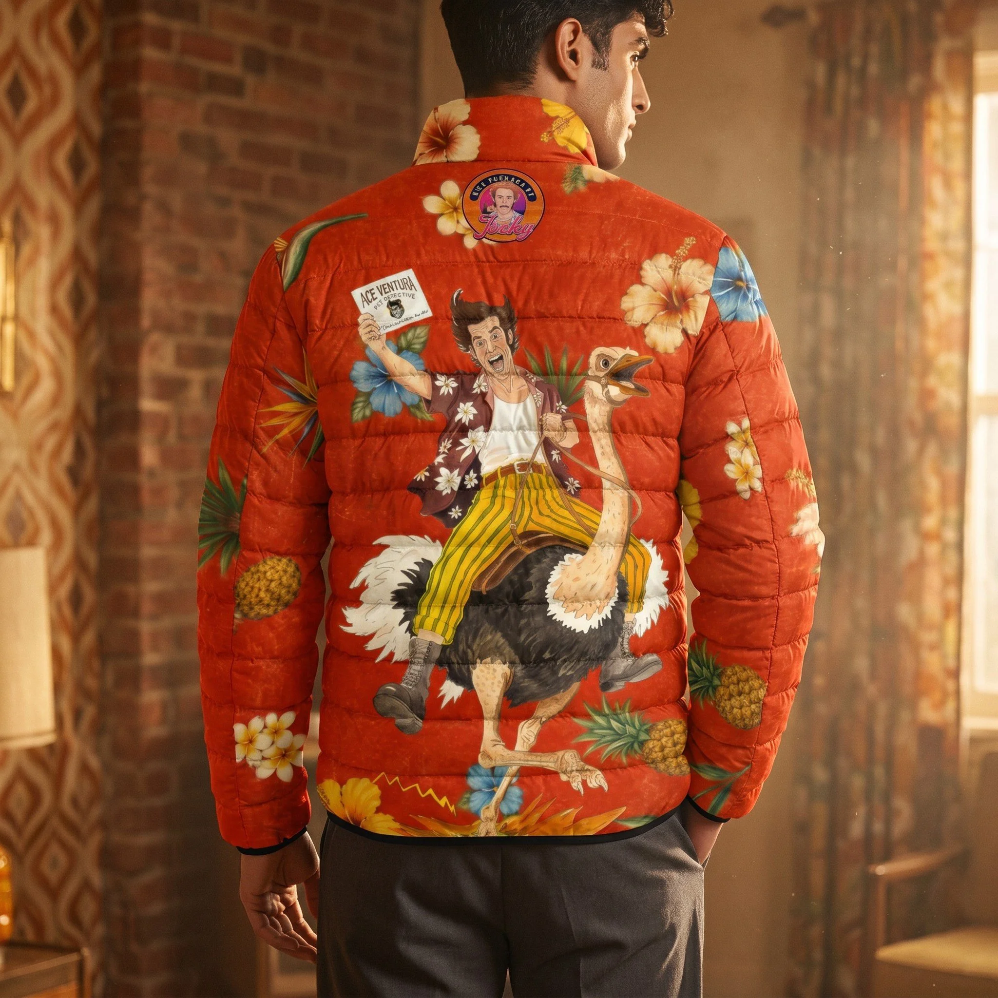 Jim Carrey "Ace Ventura" Retro Puffer Jacket