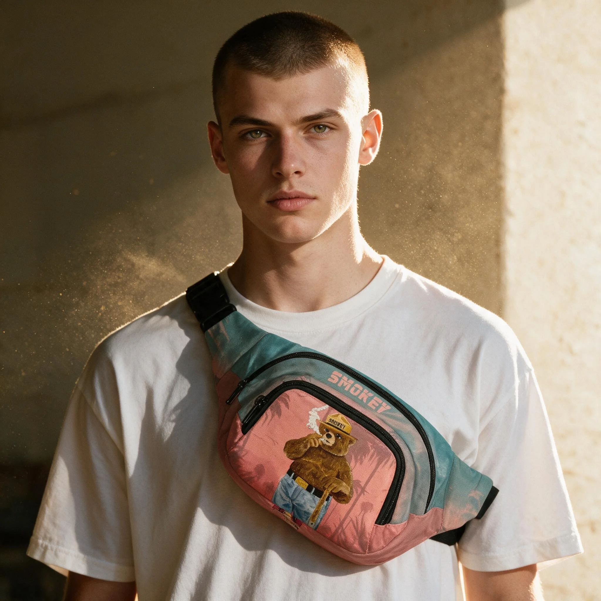 Smokey the Bear Tropical Sunset Retro Fanny Pack