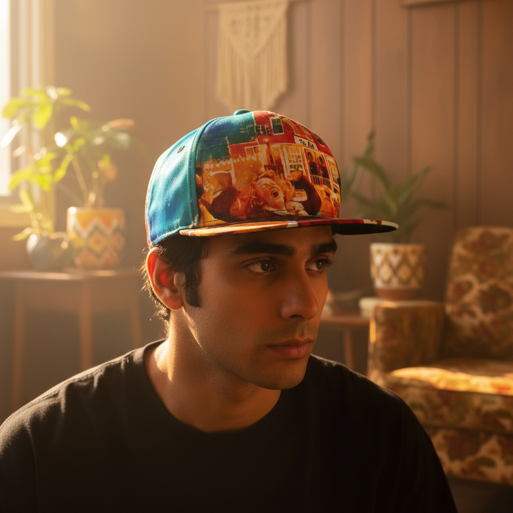 The Rez Waterbury Vintage Snow Day Artisan Flat Bill Hat