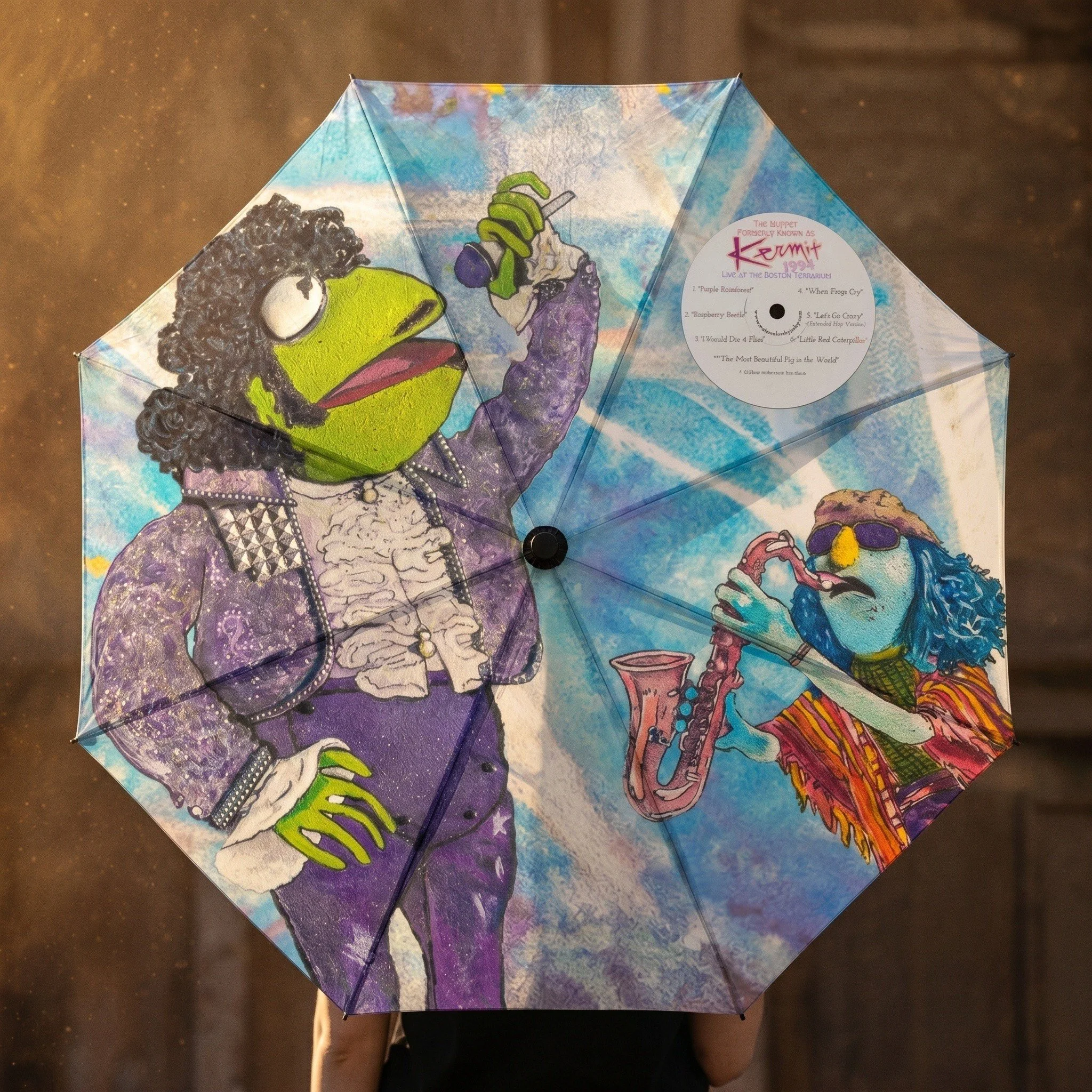 The Muppet Formerly Known as Kermit Compact Automatic Umbrella
