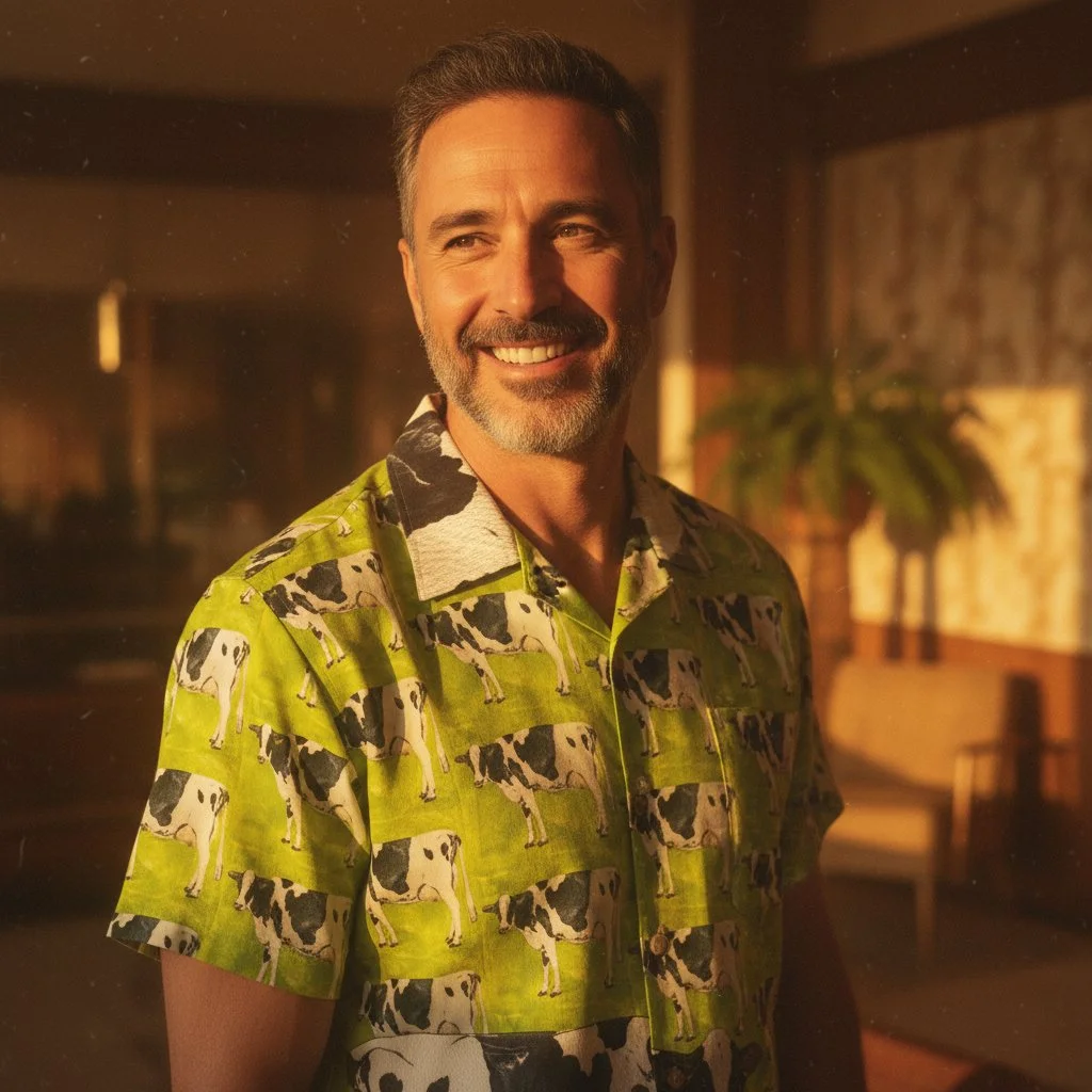 Holstein Green Hawaiian Shirt