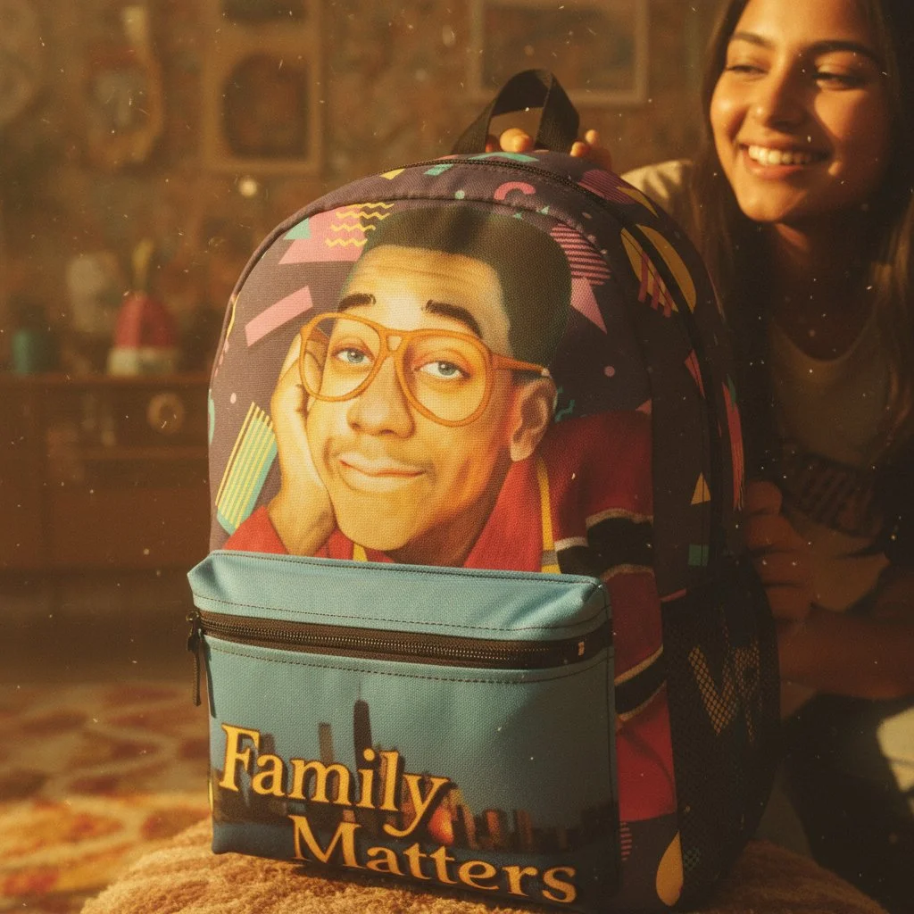 Retro Steve Urkel Classic Backpack – 90s Family Matters Edition