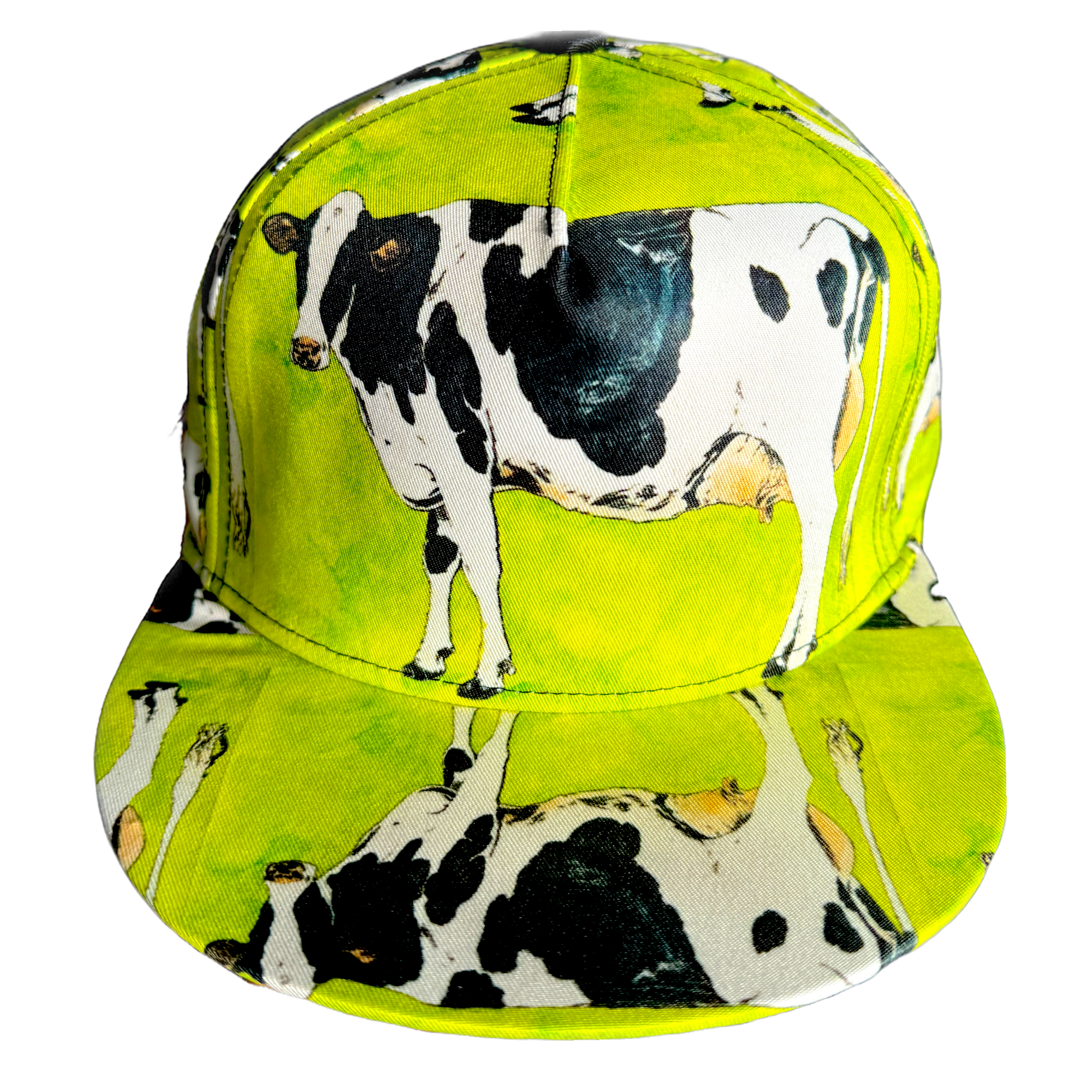 Artisan Cow Hats - Holstein Green SnapBack Flat Bill Caps
