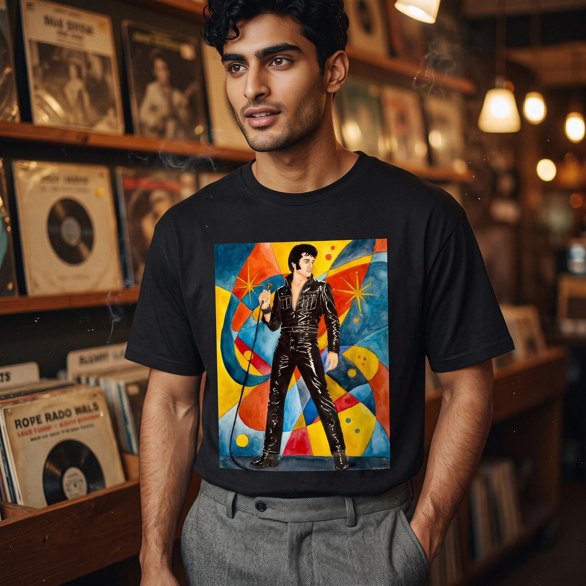 Elvis Presley 1968 Comeback Special Watercolor Graphic Tee