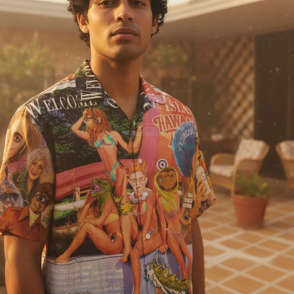 Watercolors by Joshy Vintage Inspired Magazine Ad Vacation Hawaiian Shirt