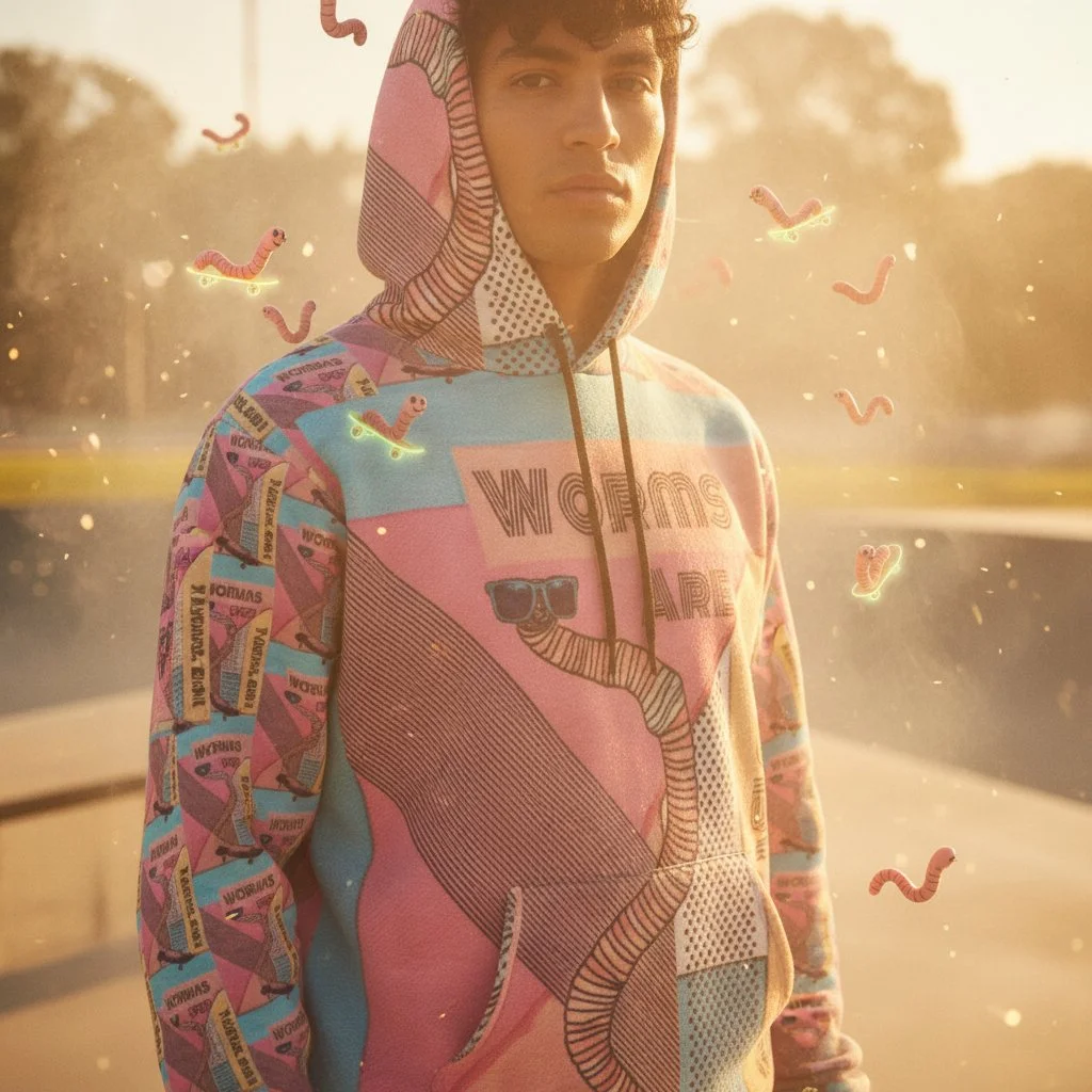 Worms Are Tubular Lightweight Pullover Hoodie