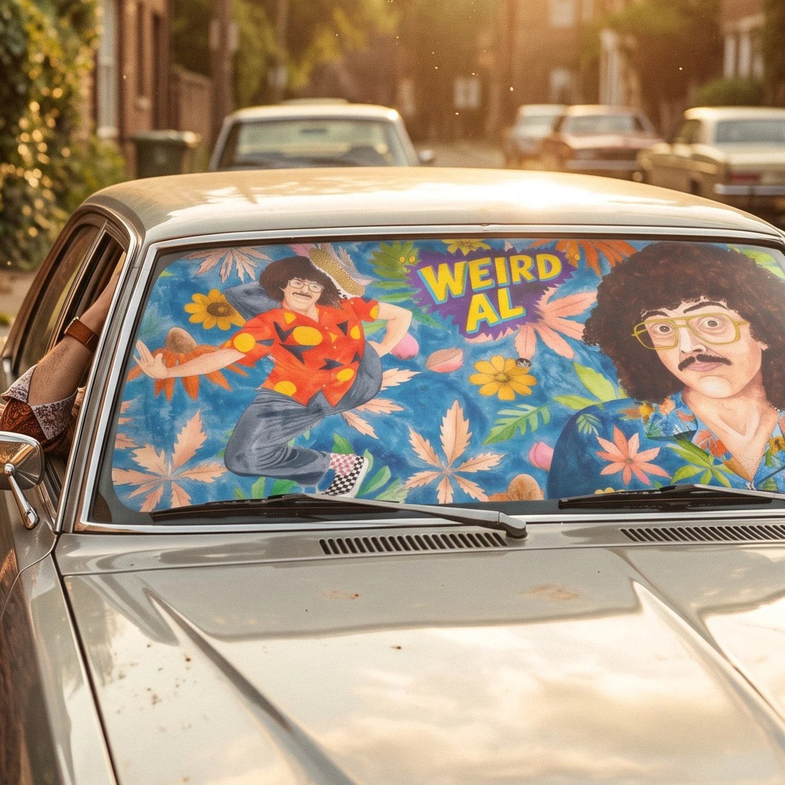 Weird Al Yankovic Retro Car Sun Shade Umbrella