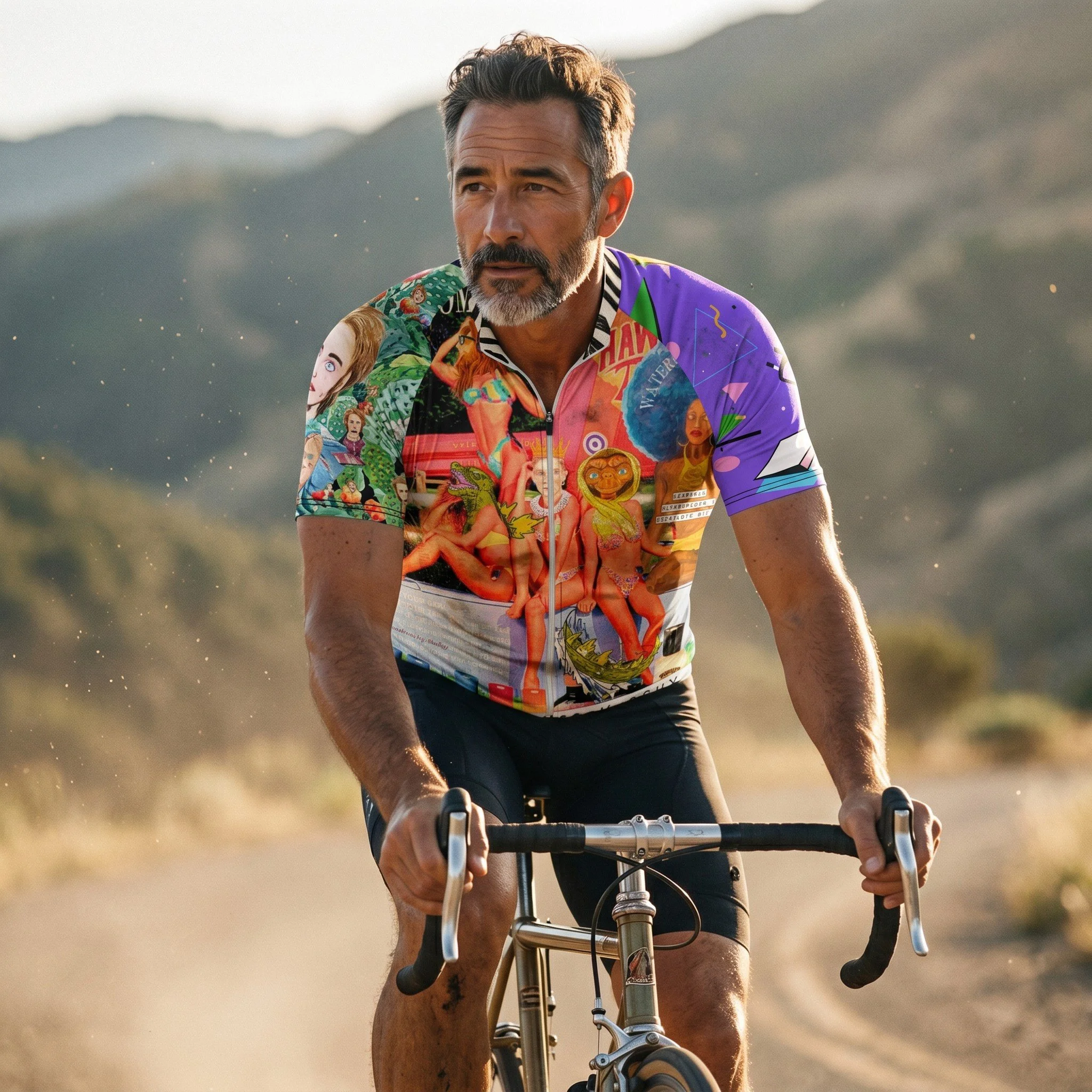 Vintage Inspired Pop Culture Mash-Up Cycling Jersey