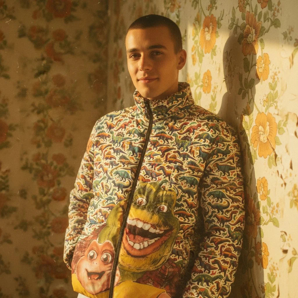 Dinosaurs: Earl & Baby Sinclair 90s Disney Puffer Jacket