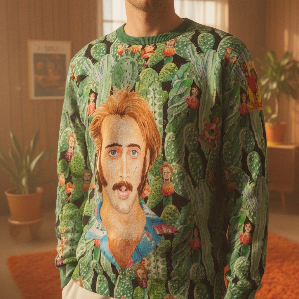 Nicolas Cage "Raising Arizona" Cactus Acid Trip Sweater
