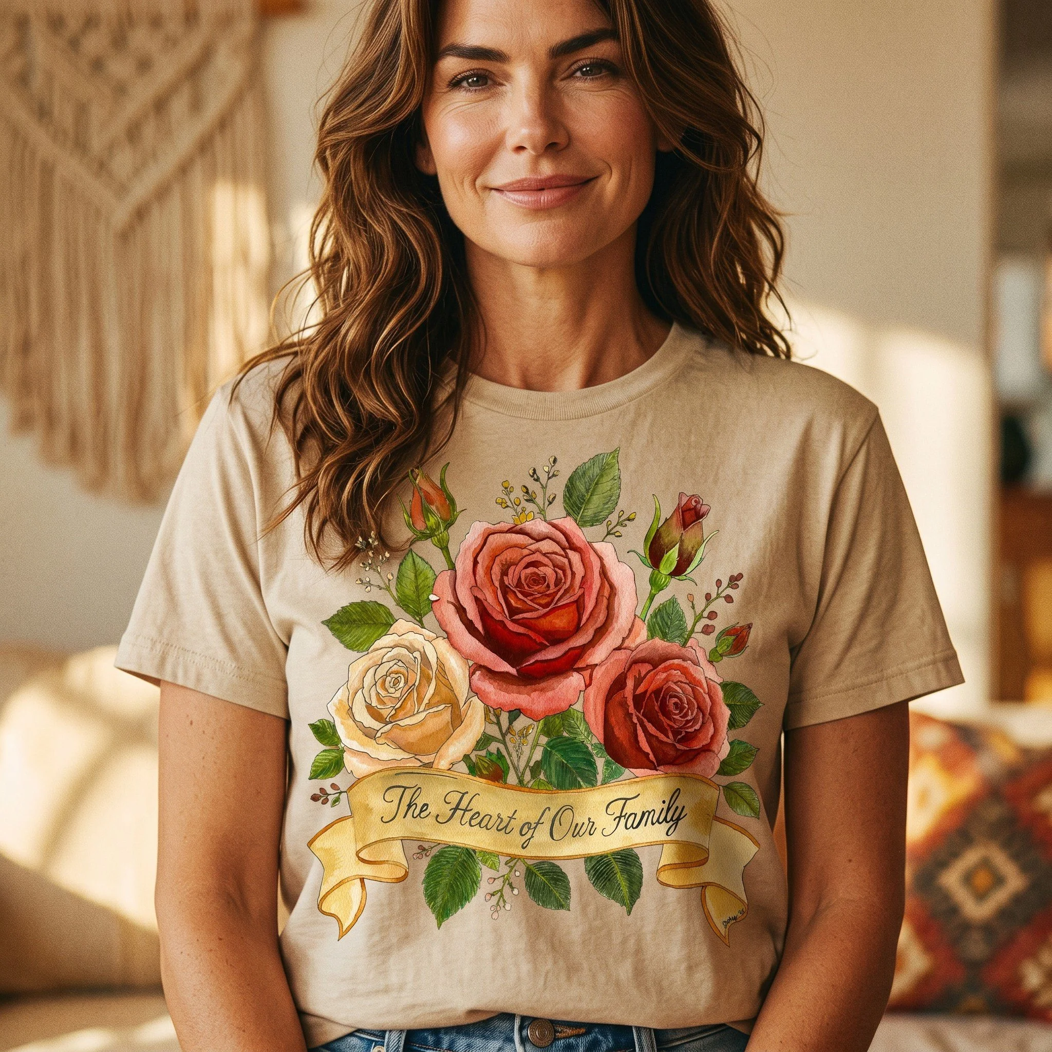 Three Roses | The Heart of Our Family Watercolor Graphic Tee
