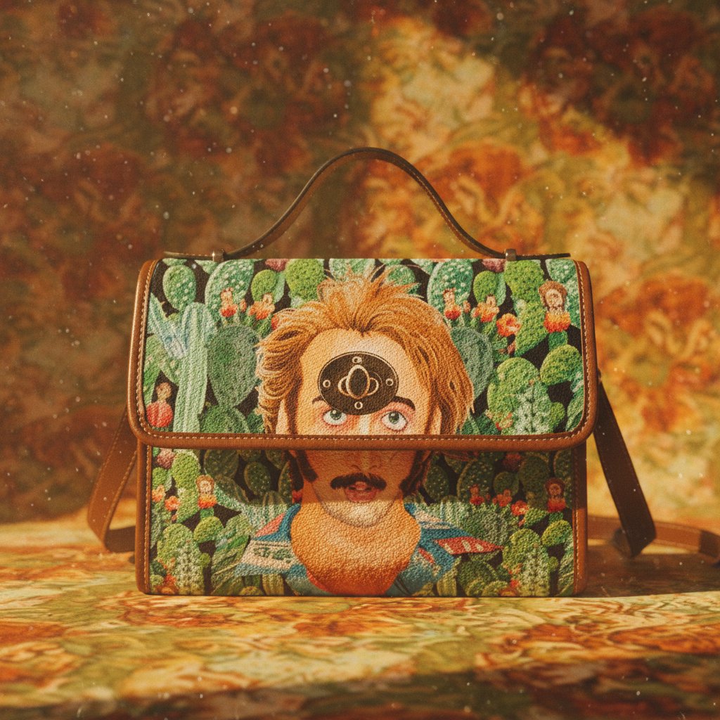 Nicolas Cage "Raising Arizona" Cactus Acid Trip Waterproof Canvas Satchel