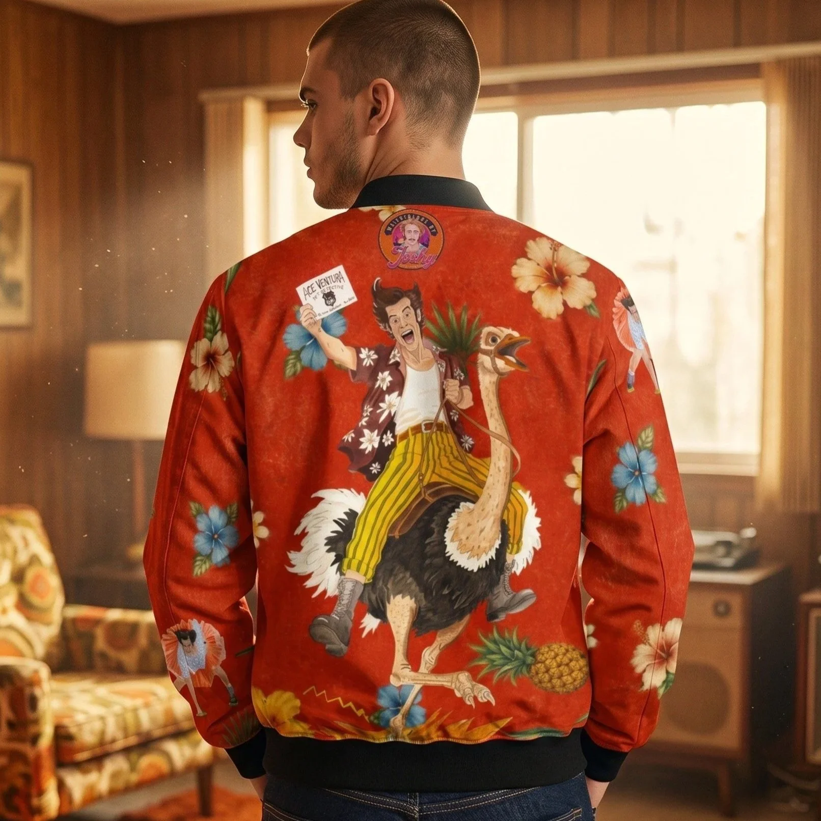 Jim Carrey "Ace Ventura" Retro Bomber Jacket