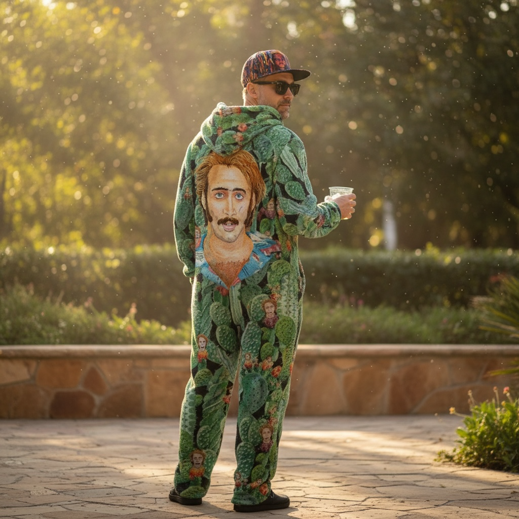 Nicolas Cage “Raising Arizona” Cactus Acid Trip Adult Unisex Onesie Pajamas