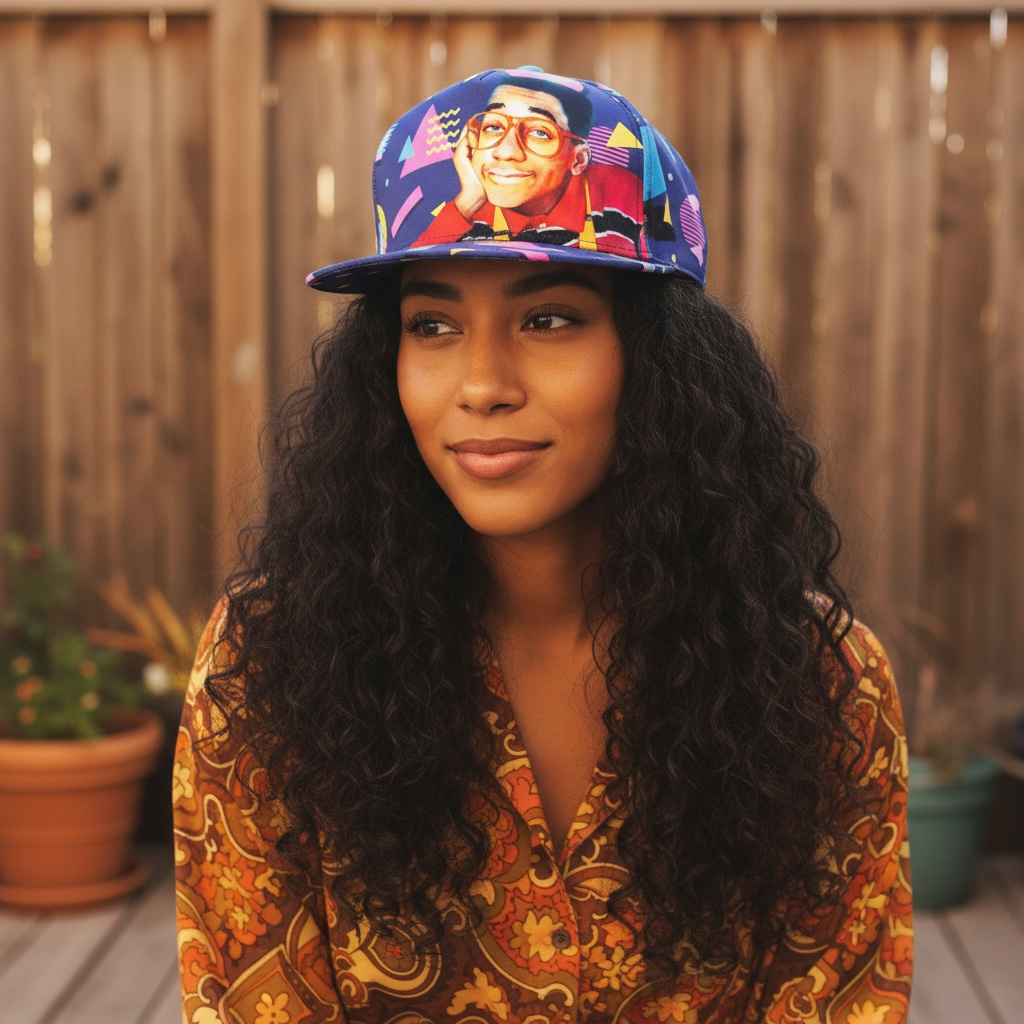 Retro Steve Urkel Flat Bill Hat - 90s Family Matters Colorful SnapBack Caps