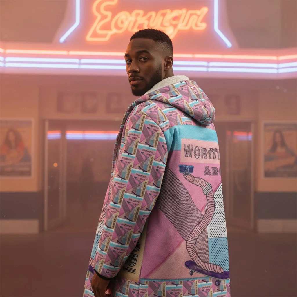 Worms Are Tubular Mid-Length Hooded Coat