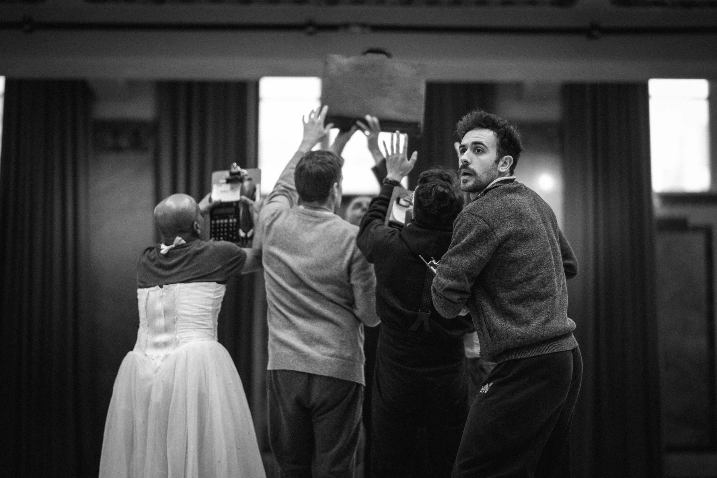 Rehearsals for Gecko's The Wedding at Shoreditch Town Hall, 2026