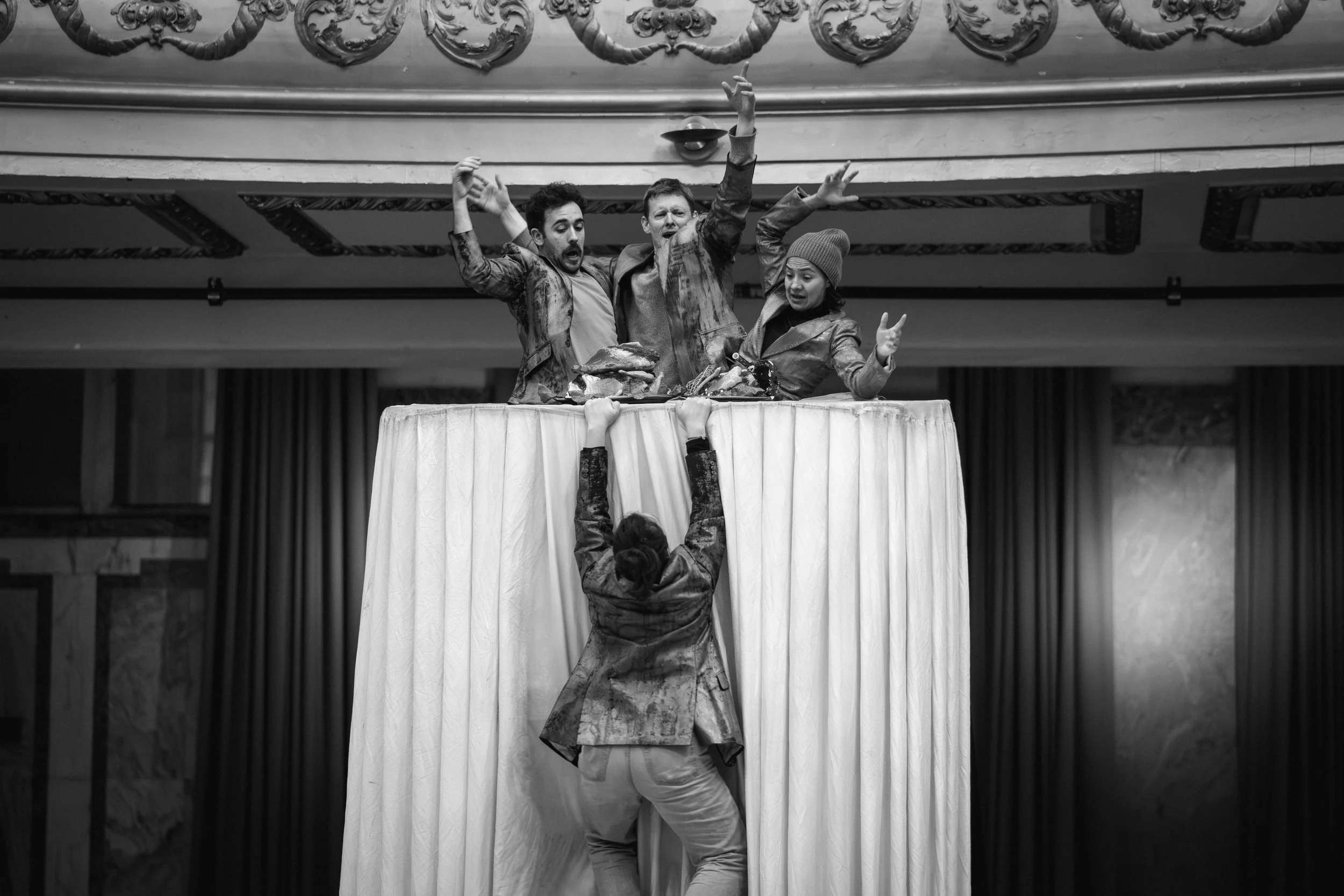 Rehearsals for Gecko's The Wedding at Shoreditch Town Hall, 2026