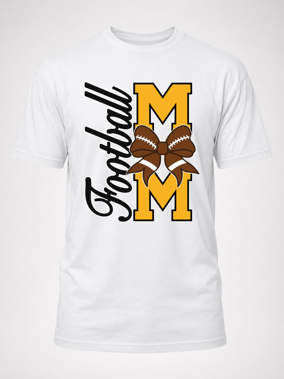 Gold Football Mom w/Bow