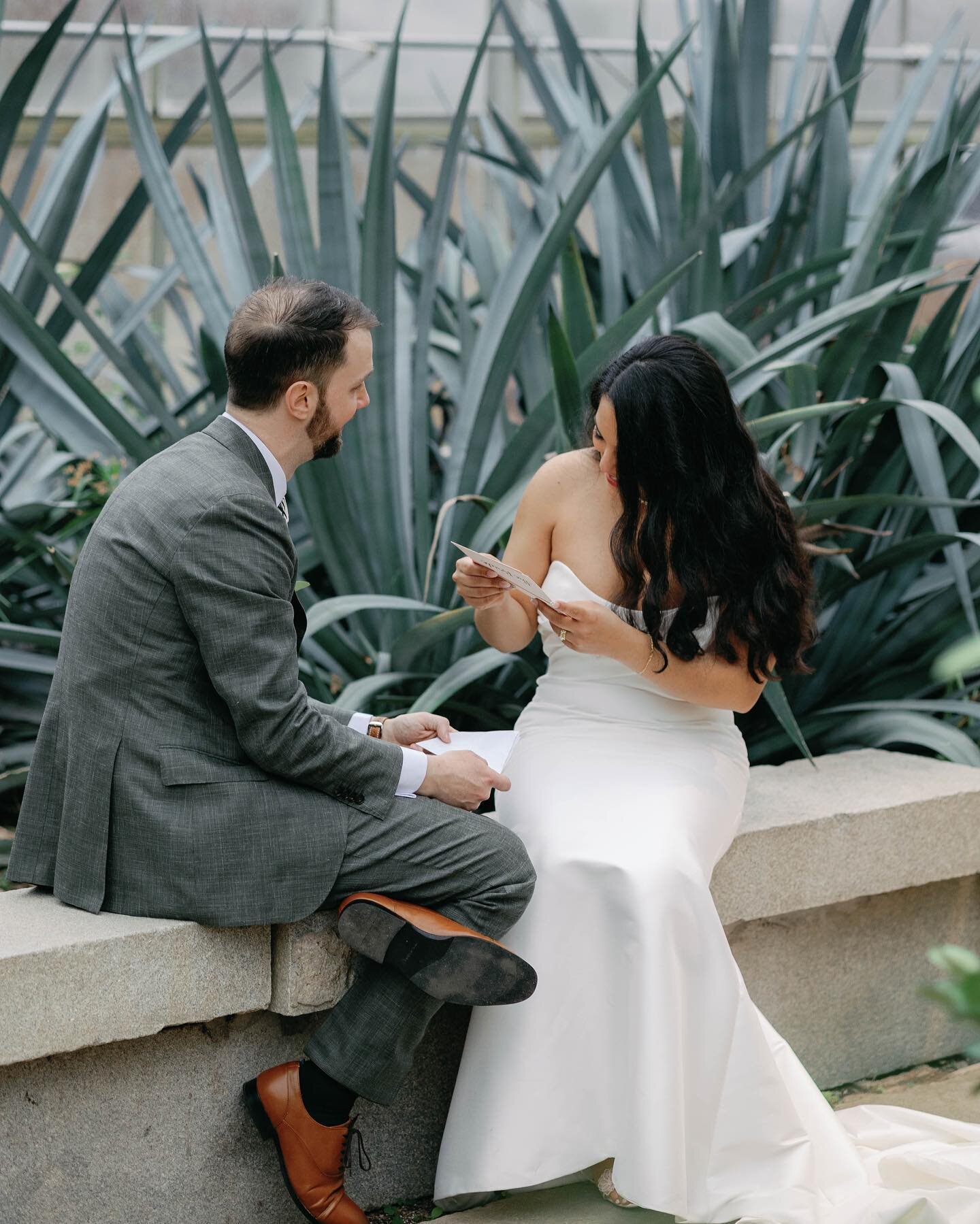 Tim + Denise found the perfect spot to sneak away to at @rwpbotanicalcenter for an intimate reading of their wedding vows to each other. Such a special moment filled with emotions &amp; even some happy tears. 🤍

Limited availability left for our 202