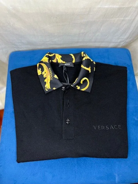 mens black versace polo shirt