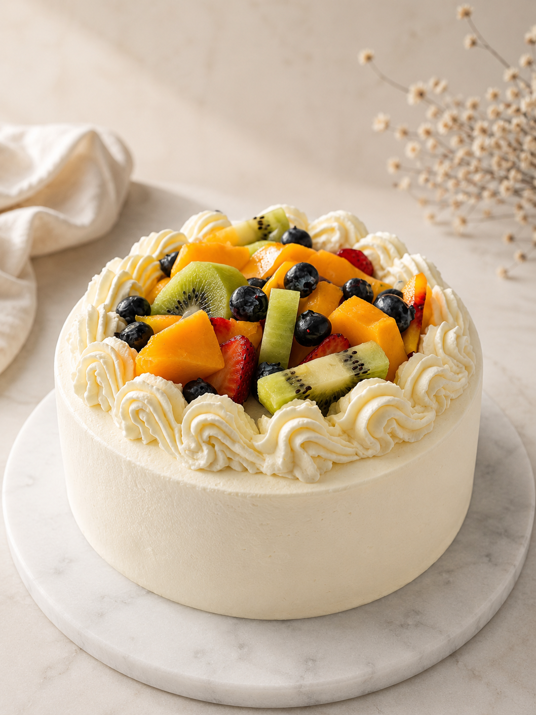 Seasonal Fruit Castella Cake