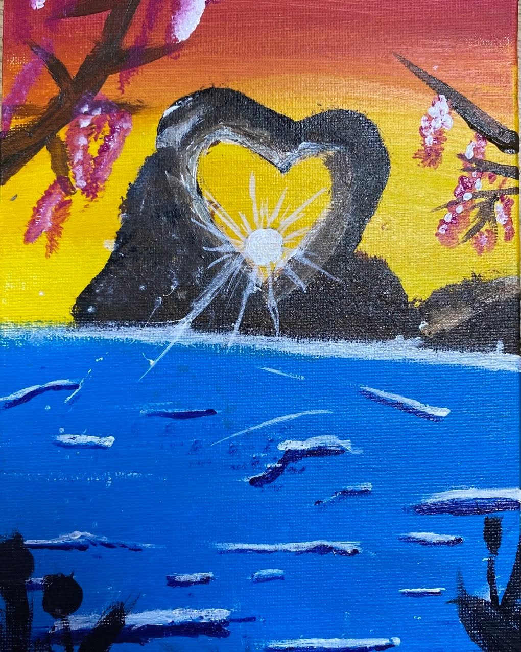 Building up to Valentines. An amazing painting by one of our talented students. 🏝️