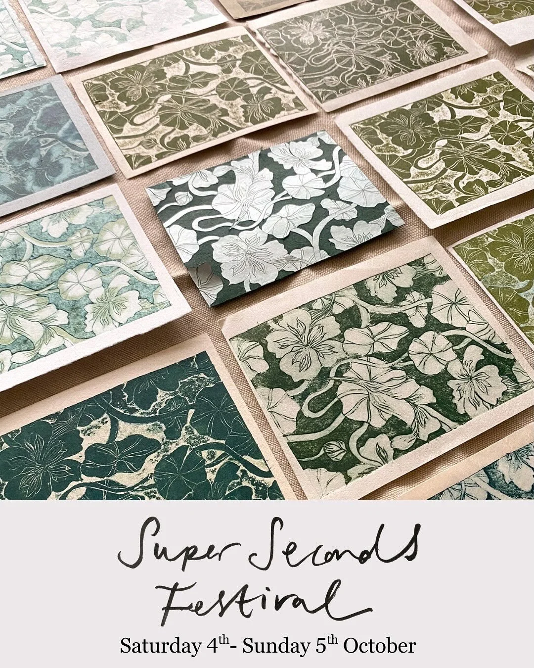 Super Seconds Festival 
Saturday 4th -Sunday 5th October
⠀⠀⠀⠀⠀⠀⠀⠀⠀
I've almost finished uploading everything to my online shop. I have so much to share with you, samples, seconds, sale, ghost prints, large originals discounted just for the weekend...