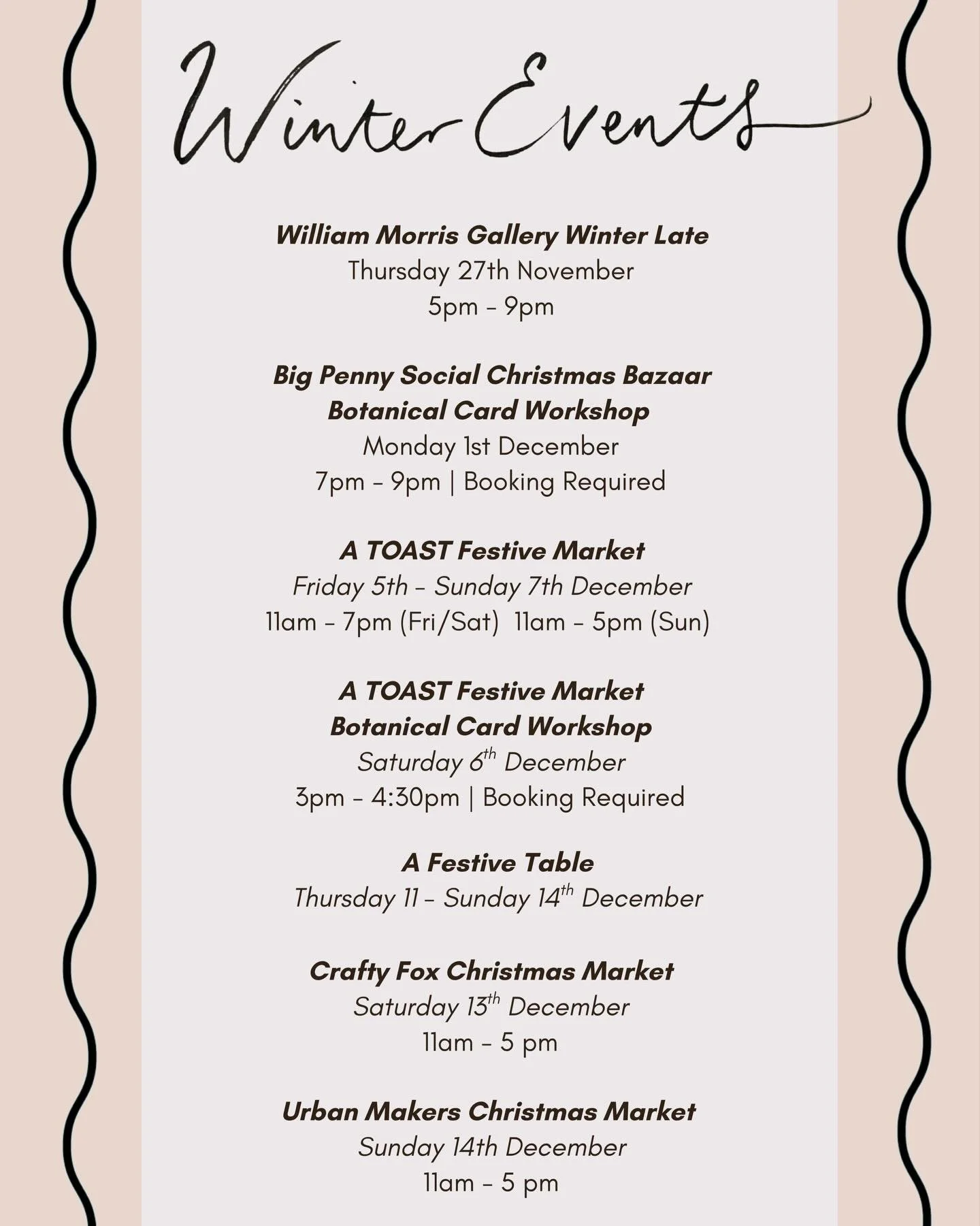 ✨ Festive Market Season &ndash; Here&rsquo;s where you can find me✨
⠀⠀⠀⠀⠀⠀⠀⠀⠀
I&rsquo;m so excited to share all my markets and workshops coming up over the next few weeks. If you&rsquo;re looking for seasonal gifts, botanical stationery, or a cosy cr