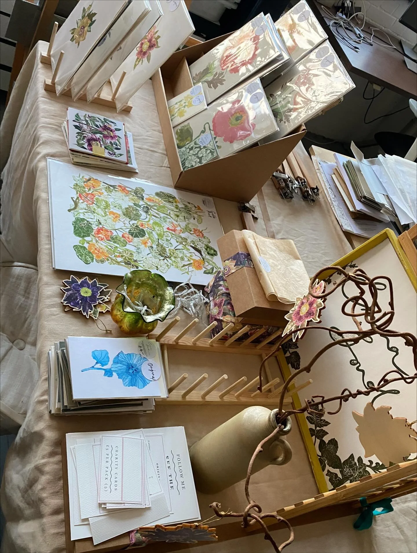 The hardest thing about market prep is trying to decide what and how much to bring. I&rsquo;m a plan for every eventuality, bring everything just in case kinda girl, so I find this REALLY hard! Tomorrow&rsquo;s set up is a different size table and on