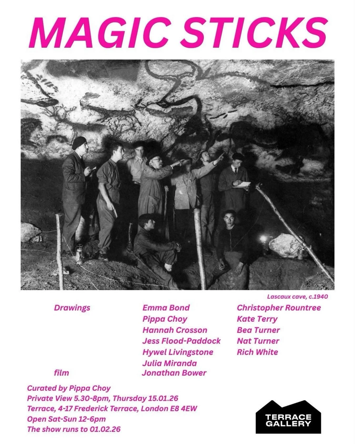 First Show of the year! 

MAGIC STICKS at @Terrace_Gallery
PV 5.30-8pm Thursday 15th January. 
The show runs until 1/2/26. 
⠀⠀⠀⠀⠀⠀⠀⠀⠀
Terrace, 4-17 Frederick Terrace, London E8 4EW. 
Open Sat-Sun 12-6pm or by appointment.
⠀⠀⠀⠀⠀⠀⠀⠀⠀
MAGIC STICKS make 