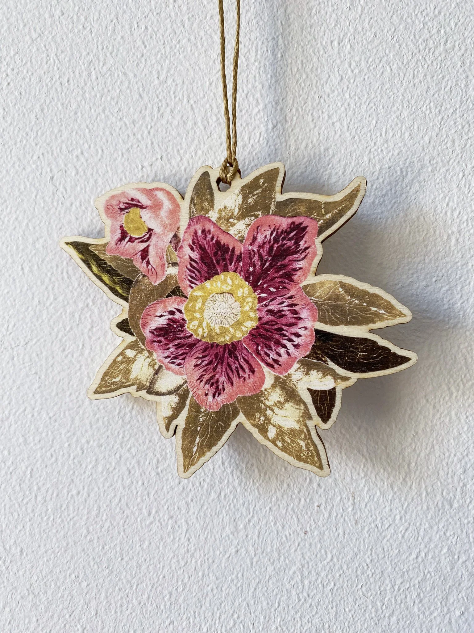 Wooden Hellebore Decoration - Dawn