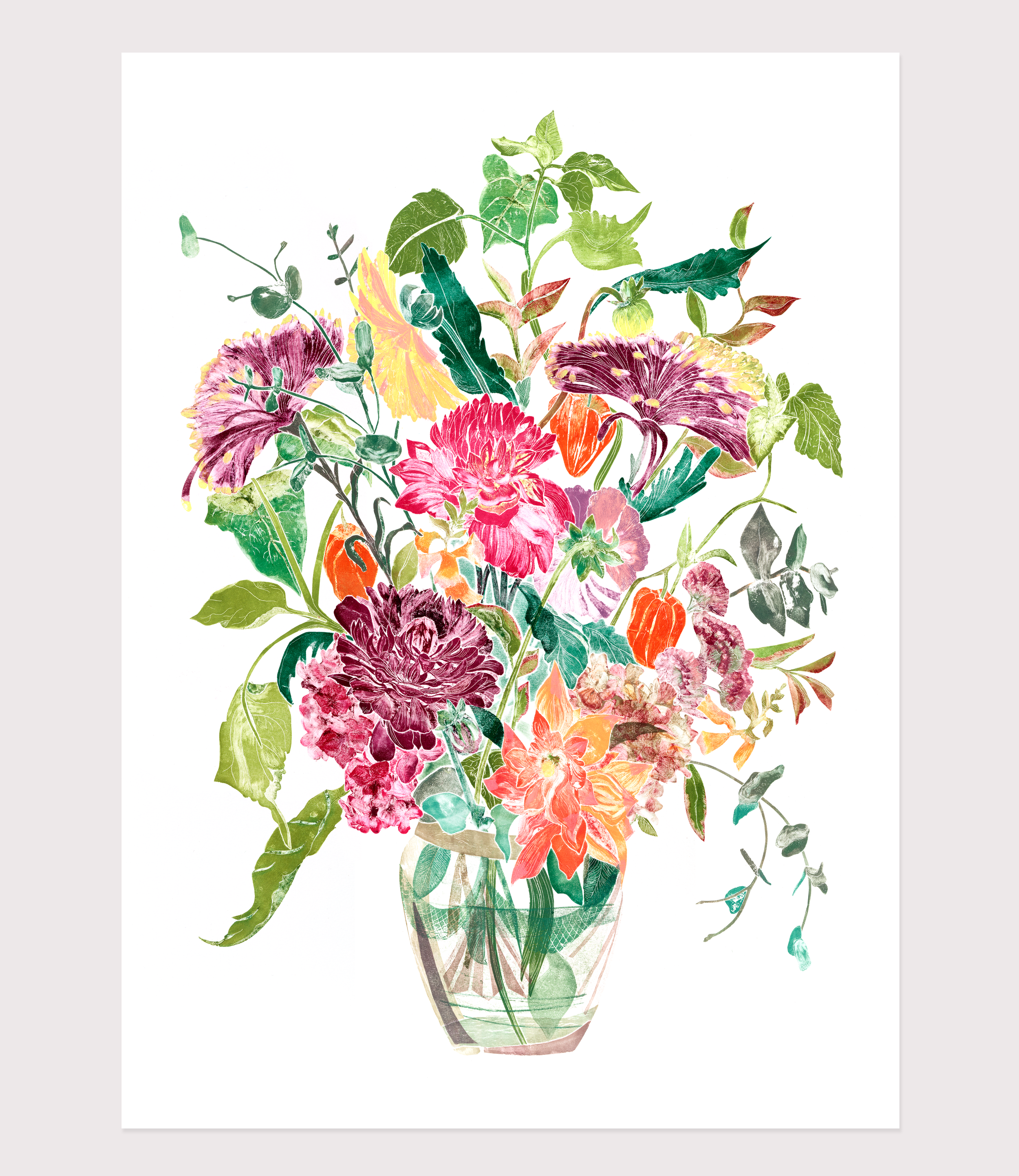 Autumn Flowers – Warm Botanical Giclée Print