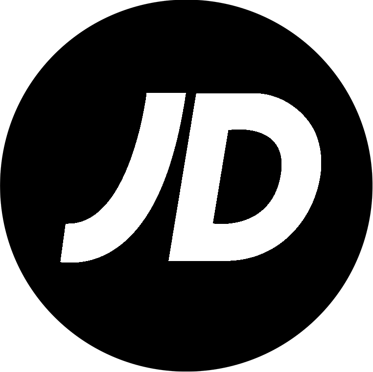 Logo avec les lettres « JD » en blanc sur un fond noir circulaire.