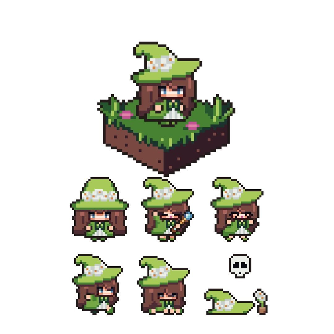🐸🩷Ludum Dare 55 x Pixel Art: Introducing the star of our Ludum Dare 55 adventure &ldquo;Room to Grow&rdquo;! Swipe to learn more about our main pixel-perfect hero. 🖌️✨

🐸 Dive into the details: 
🌸 Gamejam: Ludum Dare 55
🌸 Game Name: Room to G