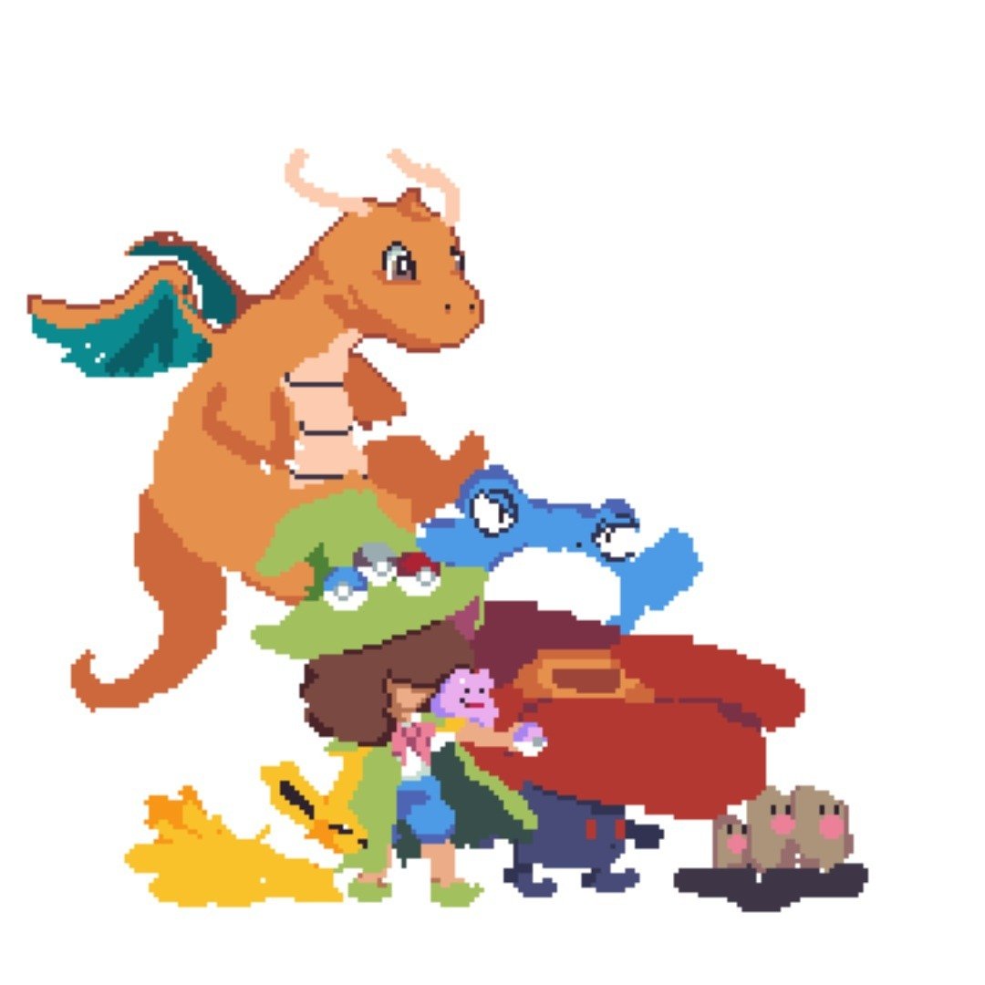 🐸 Quick concepting of my original Pok&eacute;mon Red - Kanto team. Downloaded Pok&eacute;mon Pocket just to collect the cards. 

❓❗Question: Who was on your Pok&eacute;mon team?
 
💜Ditto
🐉Dragonite
🧱Dugtrio
⚡Jolteon
💧Poliwrath
🌺Vileplume

--
🏷