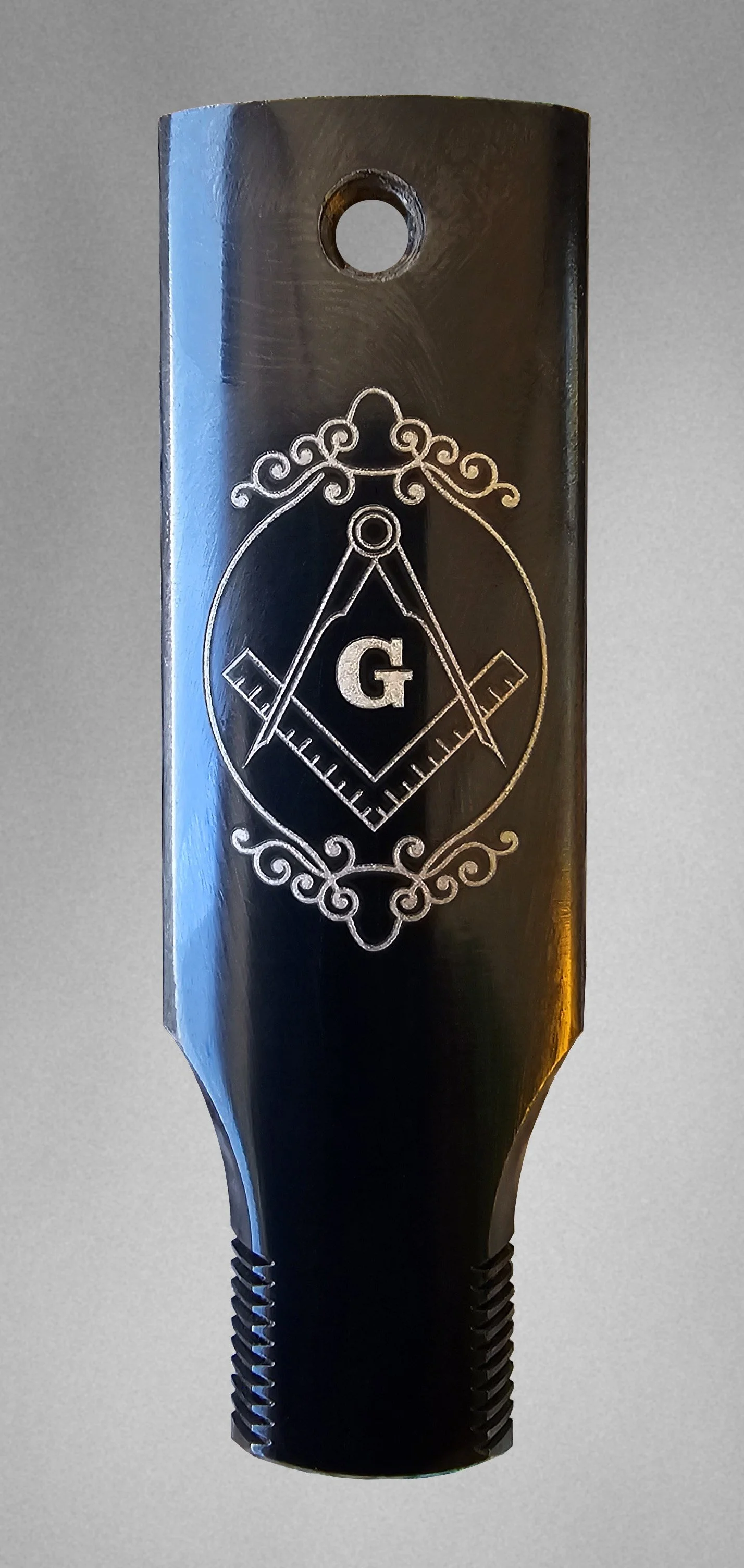 Winchester 1873 Rifle Dust Cover featuring a Custom Masonic Design with Decorative Scrollwork.